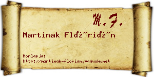 Martinak Flórián névjegykártya